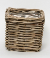 Rotan mand vierkant antique grey 21 cm