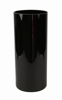Cilinder vaas zwart glas &Oslash; 15 cm 35 cm hoog