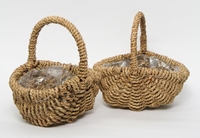 Handlebasket oval rope natural