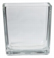 Accubak glas vierkant konisch 15 cm heavy glas