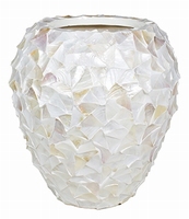 Bloempot Shell Mother of Pearl wit
