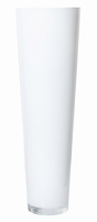 Konische glas vaas wit glas met een hoogte van 70 cm