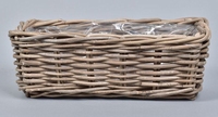 Rotan plantenbak antique grey