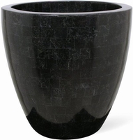 Plantenschaal ovaal Geo black polished