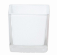 Accubak van gekleurd glas 8 cm in zwart en wit