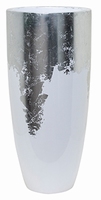 Plantenbak Luxe Lite Glossy wit bladzilver 75 cm