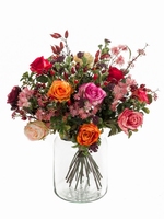 Kunstbloemen Boeket Flaming Roses lengte 50 cm