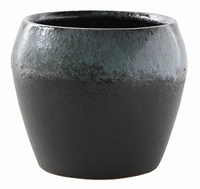 Keramieken bloempot Liza blue black 21 cm