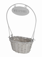 Mand ovaal Welcome wit hoogte 35 cm