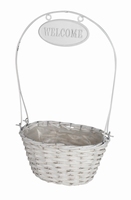 Mand ovaal Welcome wit hoogte 41 cm