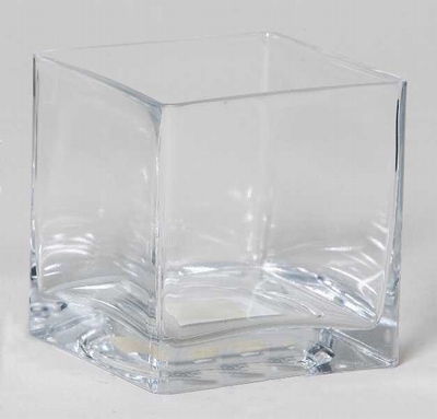 Accubak glas laag vierkant 20 cm x 15 cm heavy glas