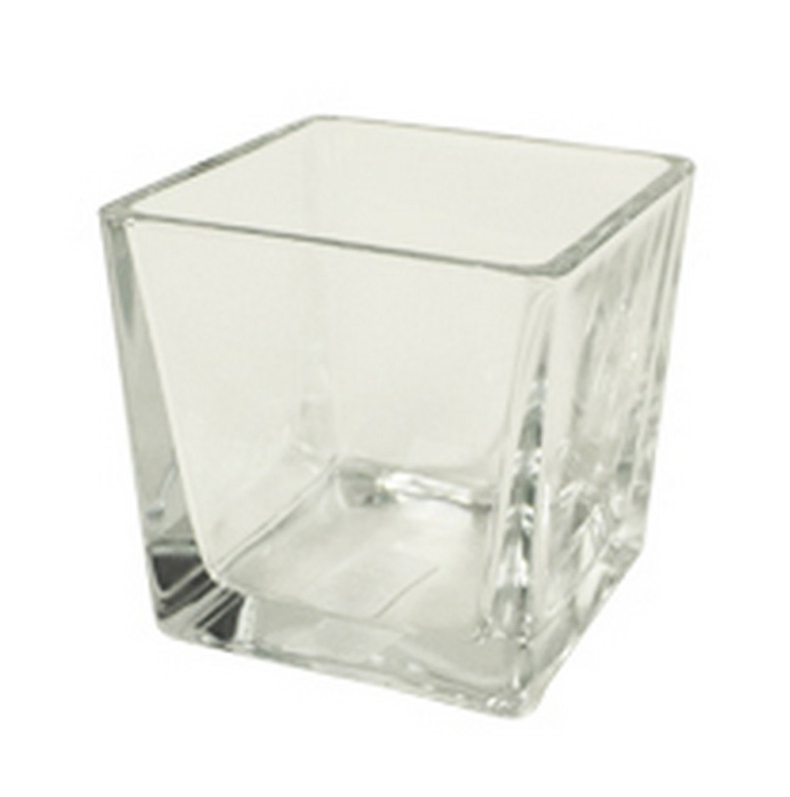 Accubak glas vierkant konisch heavy glas 10 cm