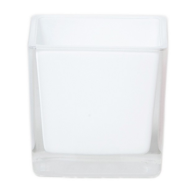 Accubak van gekleurd glas 8 cm in zwart en wit