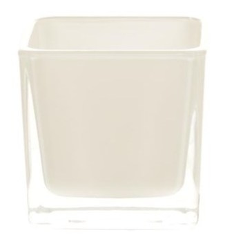 Accubak van gekleurd glas wit heavy glas 12 cm