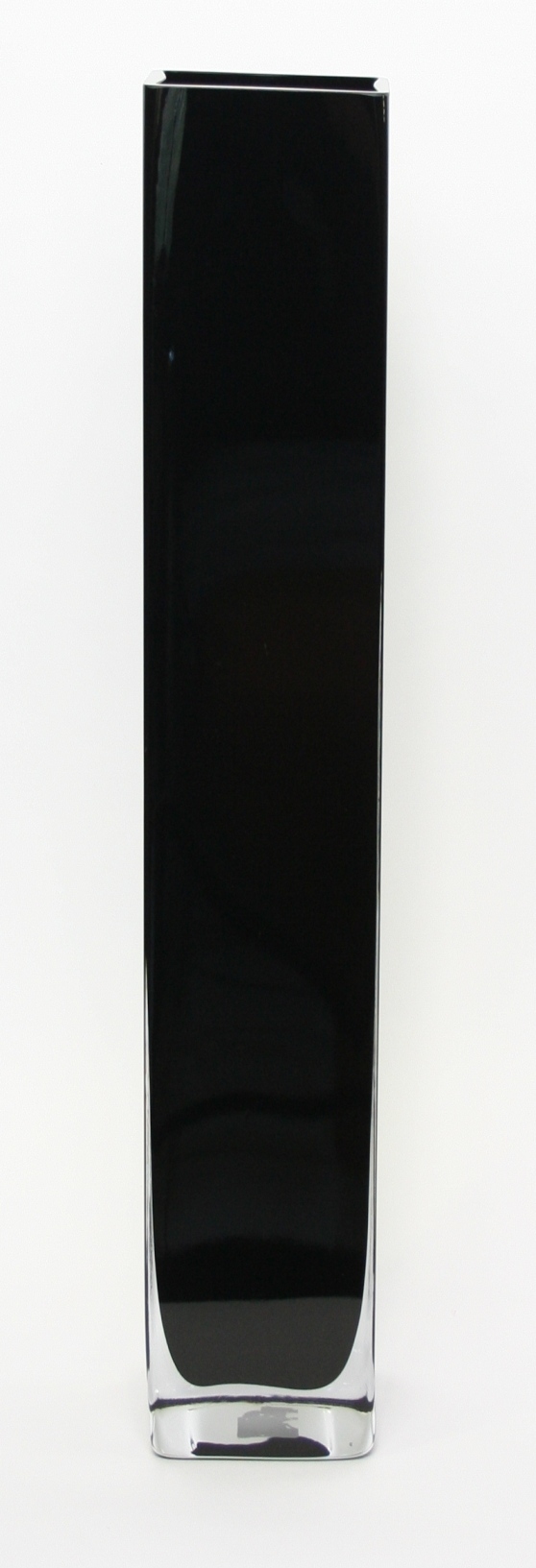 Accuvaas zwart glas 10 cm breed 50 cm hoog heavy glas