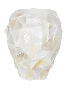 Bloempot Shell Mother of Pearl wit