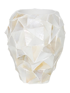 Bloempot Shell Mother of Pearl wit