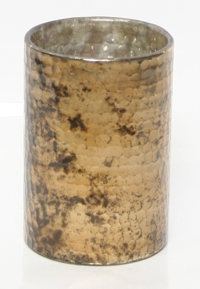 Candleholder Oxidise gold 17 cm MAR10