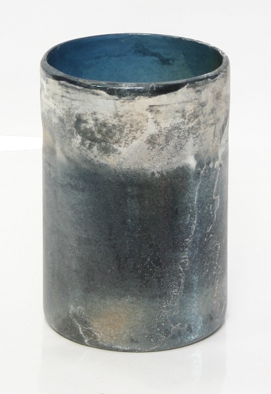 Cilinder vaas van glas Barna blauw heavy glas