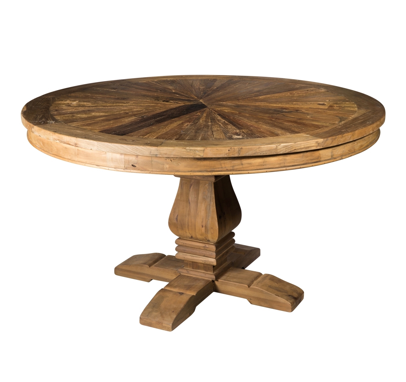 Elm Brown Wooden round dining table small PTMD