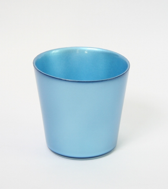 Glaspot blauw metallic