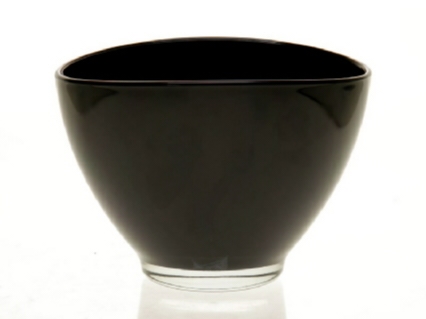 Glaspot ovaal zwart heavy glas