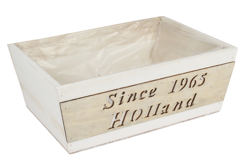Houten bak rechthoekig wit Since 1963 Holland