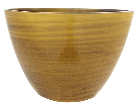 Keramieken plantenbak ovaal Cresta ocker geel 45 cm