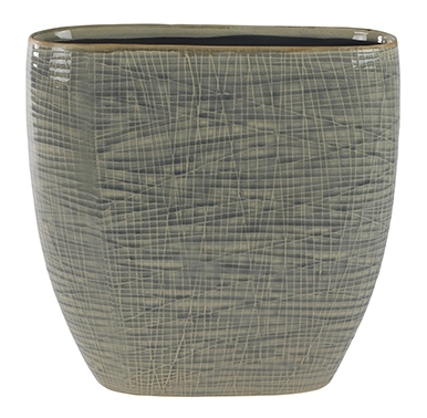 Keramieken planter Lotte light grey in 2 afmetingen