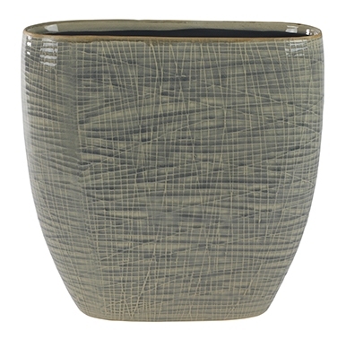 Keramieken planter Lotte light grey in 2 afmetingen