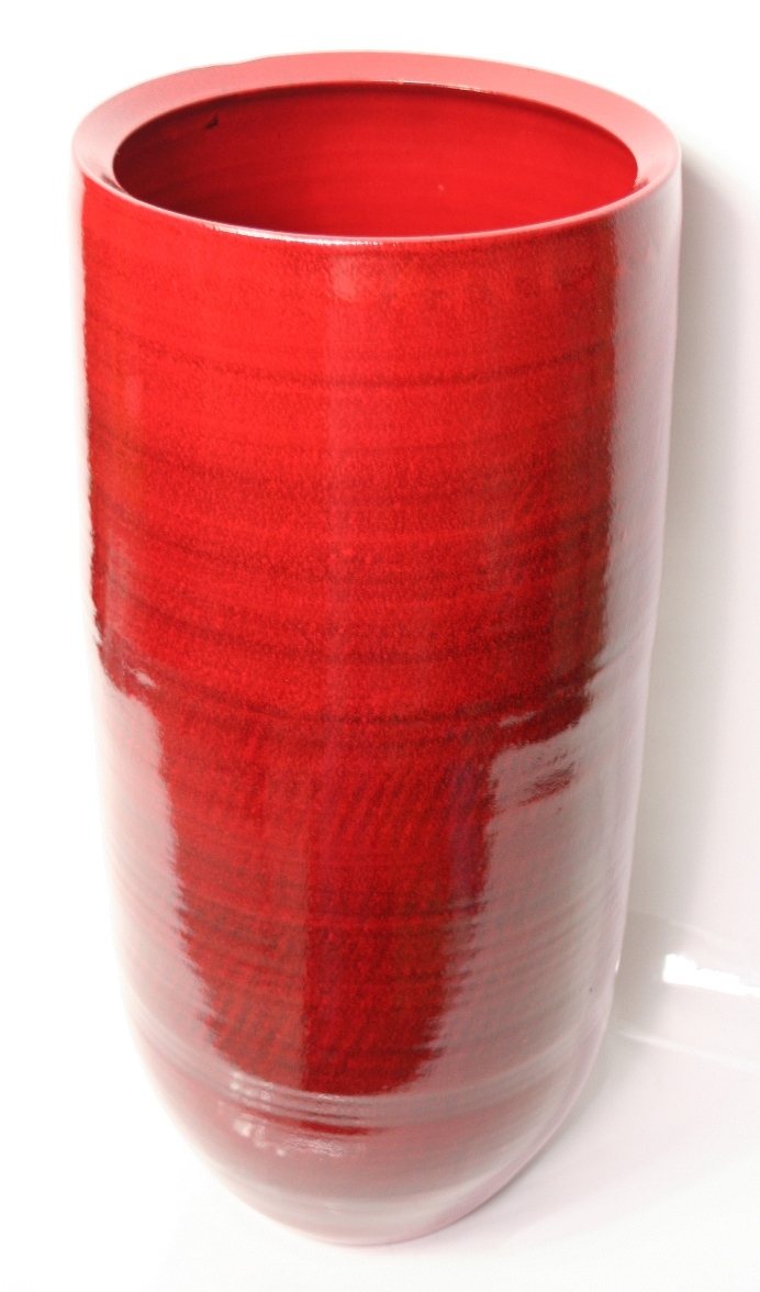 Keramieken vaas hoog Cresta rood 68 cm