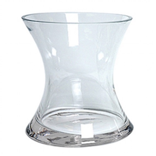 Knikvaas glas 19 cm van dik glas