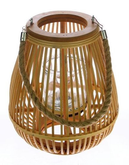 Lantaarn van bambou hout met touw