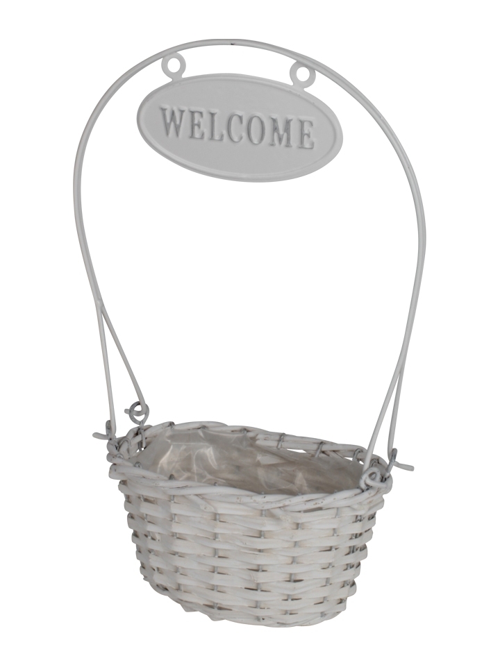 Mand ovaal Welcome wit hoogte 35 cm