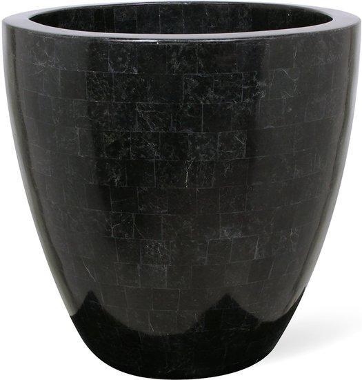 Plantenschaal ovaal Geo black polished