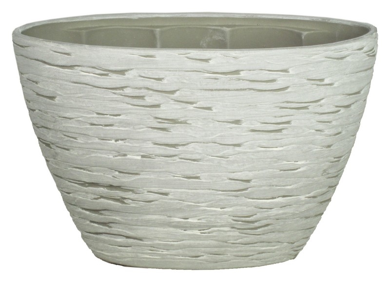 Plantenschaal ovaal Sudan licht grijs 32 cm