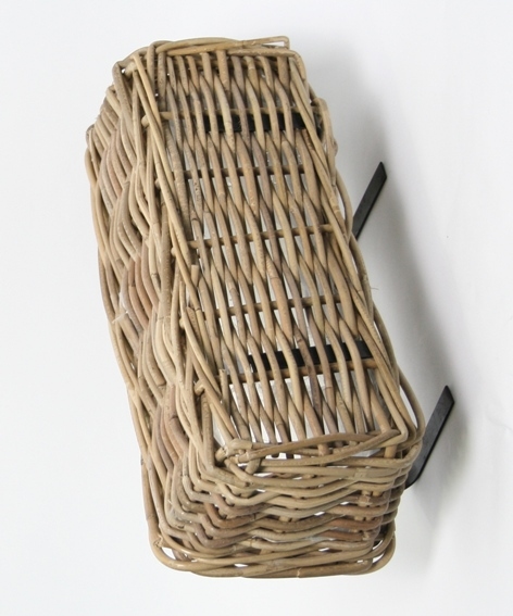 Rotan balkonmand langwerpig 45 cm