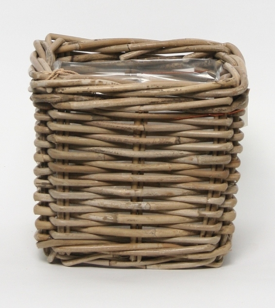 Rotan mand vierkant antique grey 27 cm