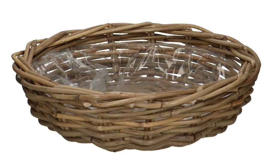 Rotan planter schaal antique grey