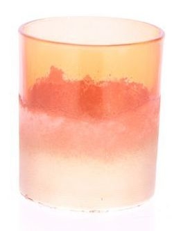 Waxinehouder van glas poeder oranje goud