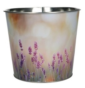 Zinken pot met lavendel print veld motief