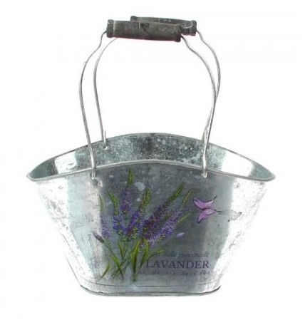 Zinken pot ovaal met Lavendel print