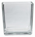Accubak glas vierkant konisch 15 cm heavy glas