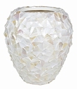 Bloempot Shell Mother of Pearl wit