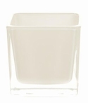 Accubak van gekleurd glas wit heavy glas 12 cm