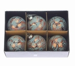 Kerstballen koper blauw 6 cm