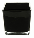 Accubak XL van gekleurd glas in zwart glas 18 cm