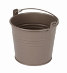 Zinken emmertje taupe mat Ø 10,3 cm