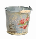 Zinken emmer met Love print